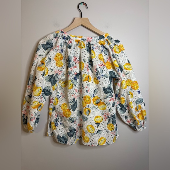 Women’s Chico's lemon floral print eyelet boho top- Chico’s size 1/8-10 - Picture 8 of 8